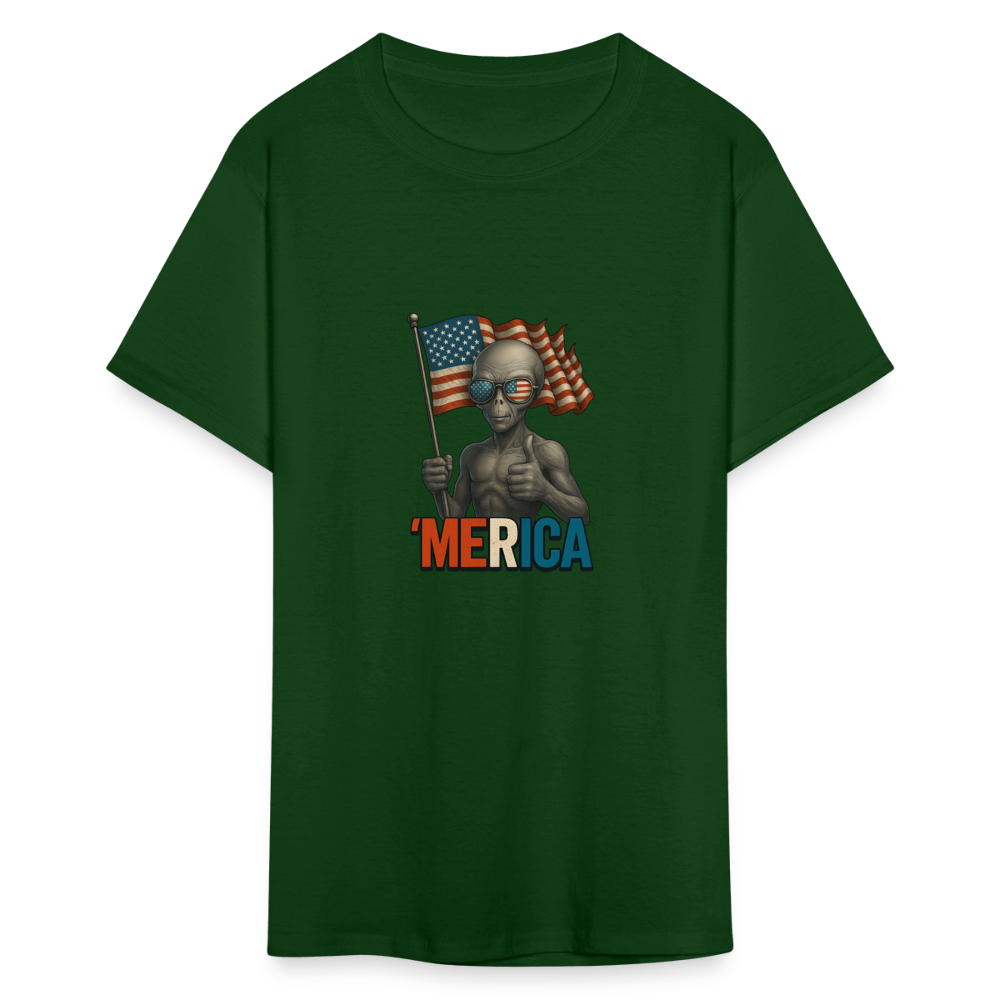 Thumbs Up Merica Alien 4th of July Funny and Patriotic Unisex Classic T-Shirt - forest green
