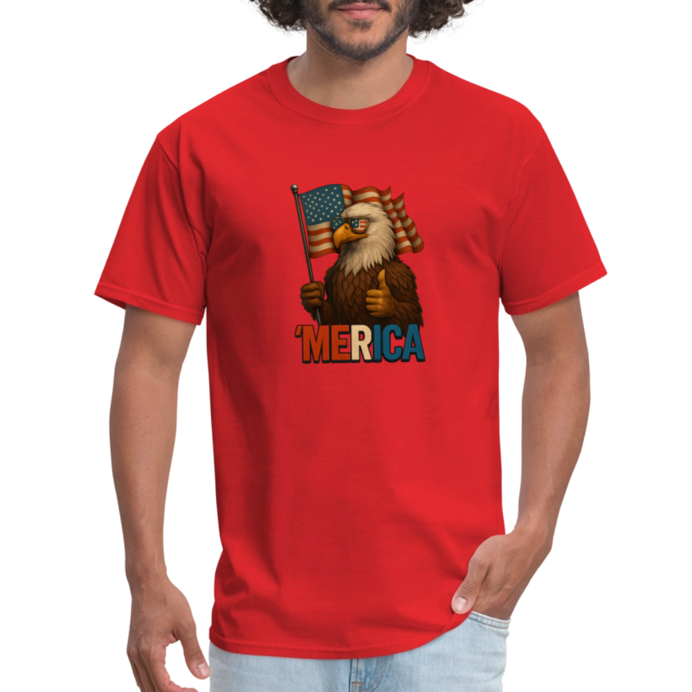 Thumbs Up Merica Eagle 4th of July Funny and Patriotic Unisex Classic T-Shirt - red