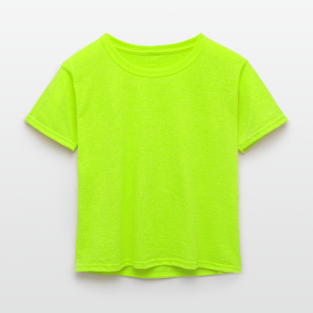 Customizable Kid's 50/50 Neon T-Shirt ADD YOUR OWN PHOTO, IMAGES, DESIGNS, QUOTES AND MORE - neon green