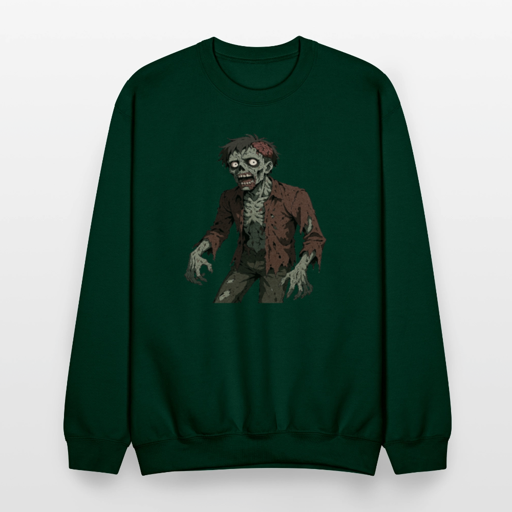 Creepy Zombie Horror Art Crewneck Sweatshirt - forest green