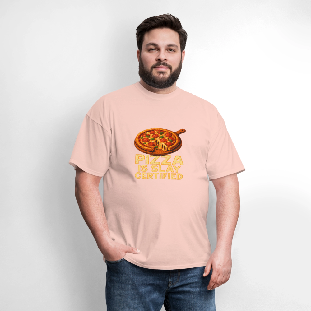 Pizza Is Slay Certified Funny Meme Gift for Pizza Lovers Unisex Classic T-Shirt - blush pink 