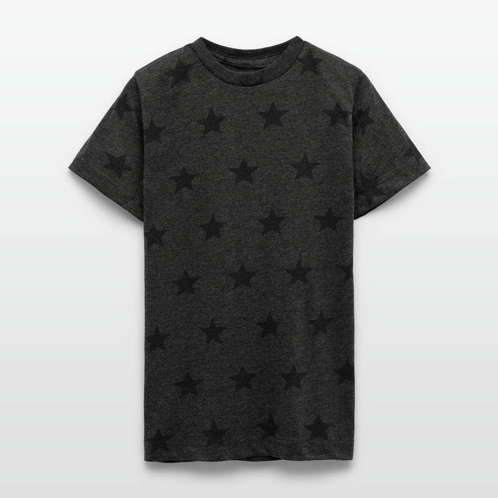 Customizable Kid's 5 Star Print T-Shirt ADD YOUR OWN PHOTO, IMAGES, DESIGNS, QUOTES AND MORE - charcoal star 