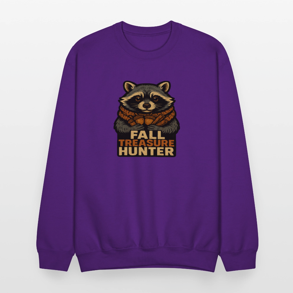Raccoon Fall Treasure Hunter Crewneck Sweatshirt - purple