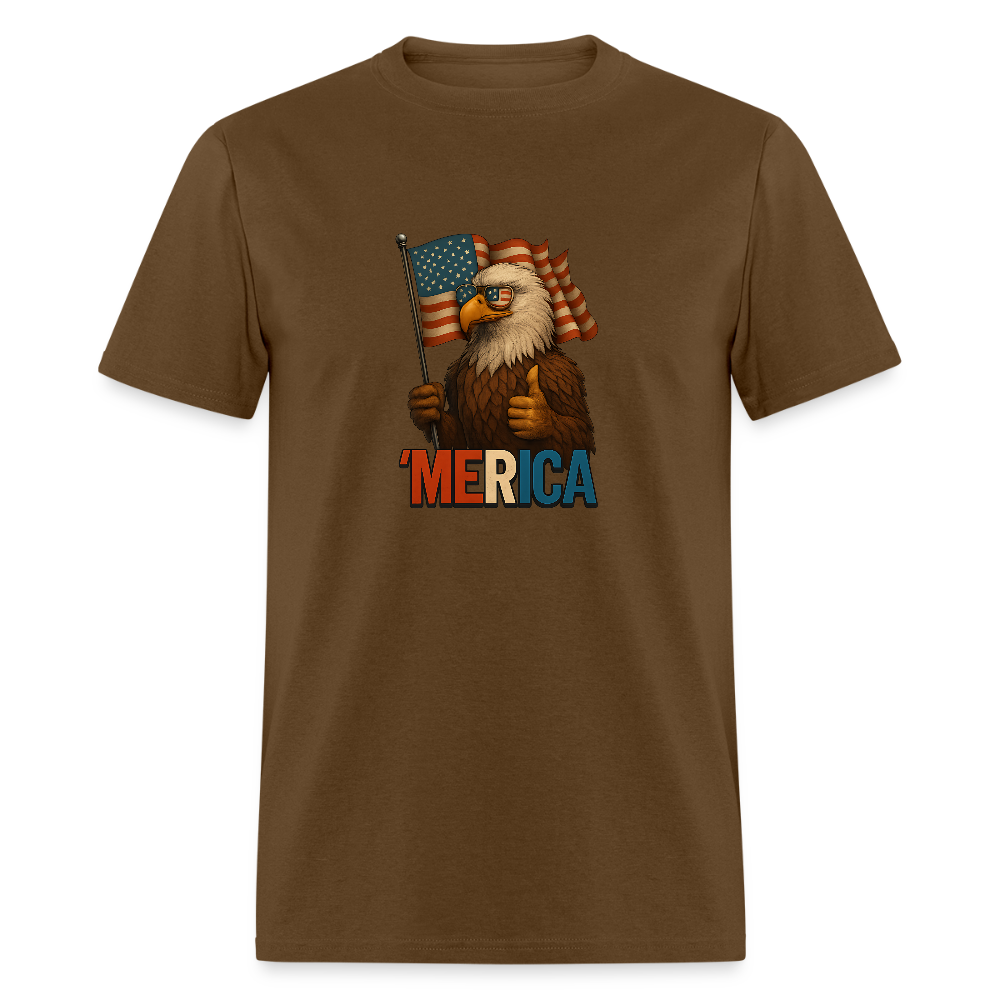 Thumbs Up Merica Eagle 4th of July Funny and Patriotic Unisex Classic T-Shirt - brown