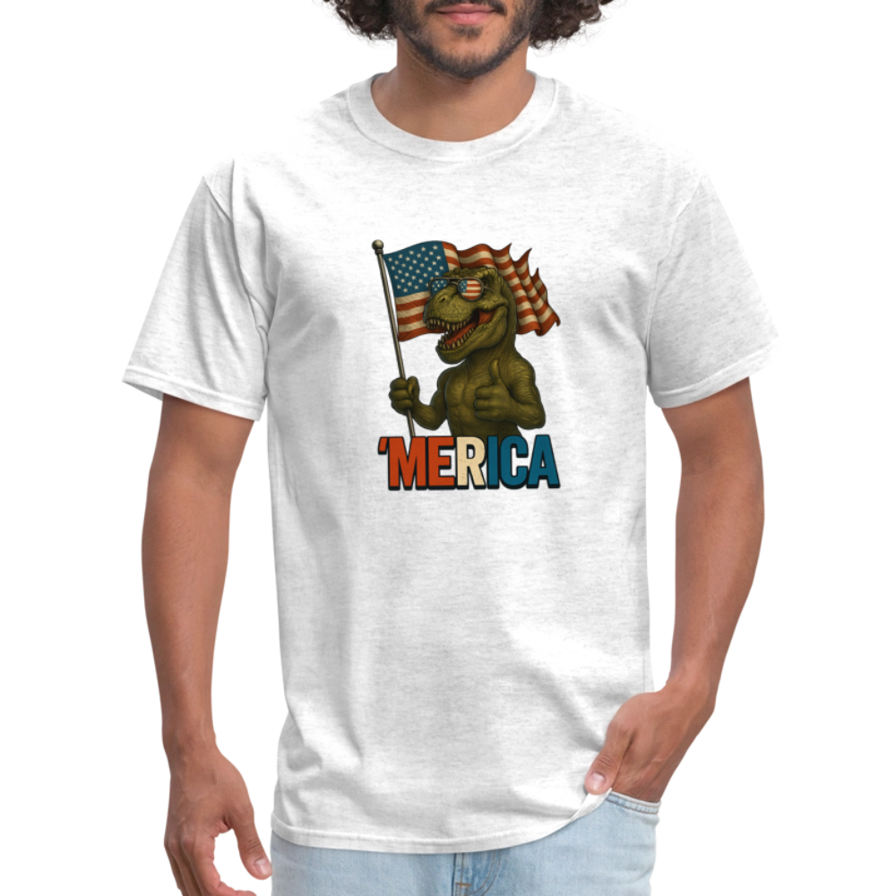 Thumbs Up Merica T Rex 4th of July Funny and Patriotic Unisex Classic T-Shirt - light heather gray