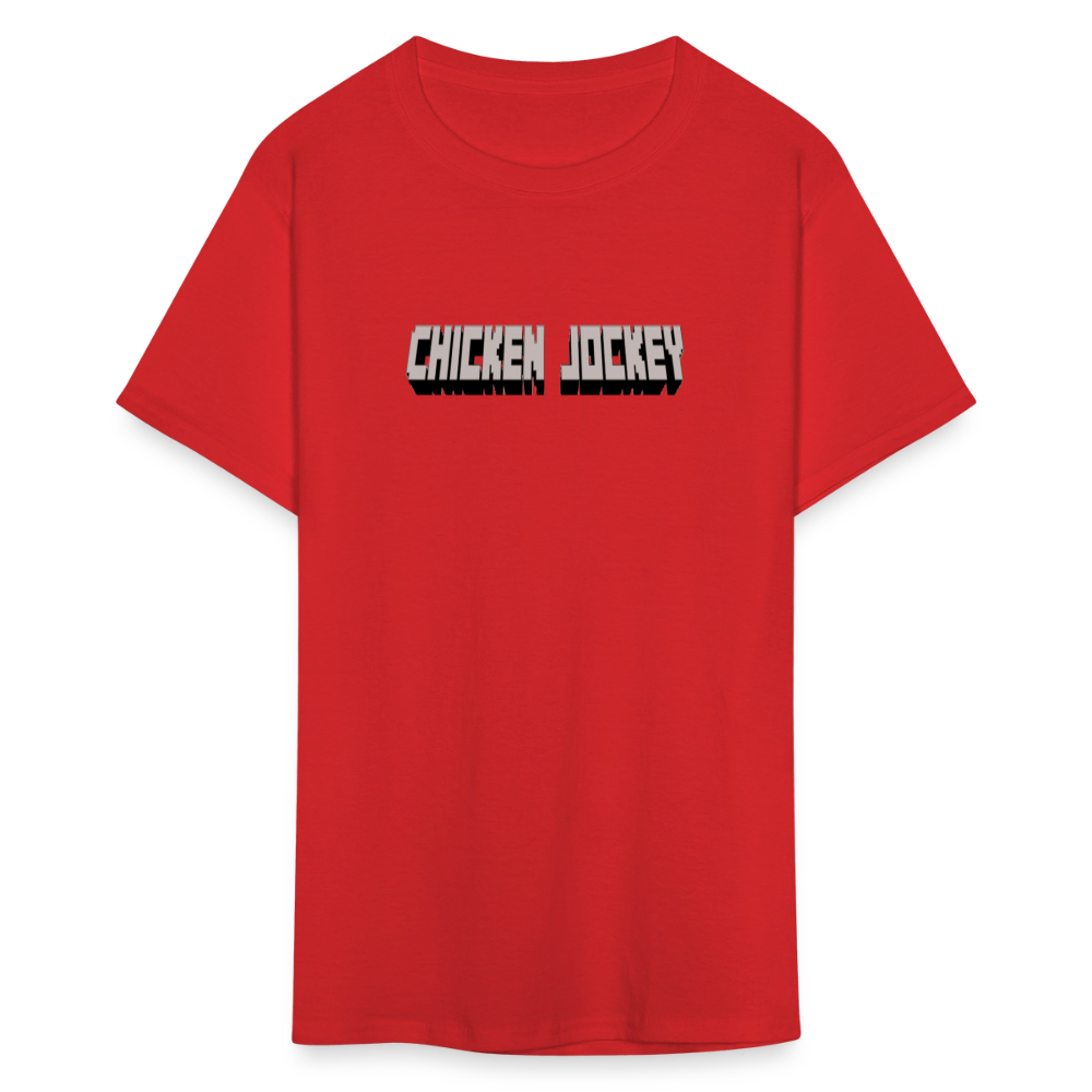 Chicken Jockey Gray Unisex Classic T-Shirt - red