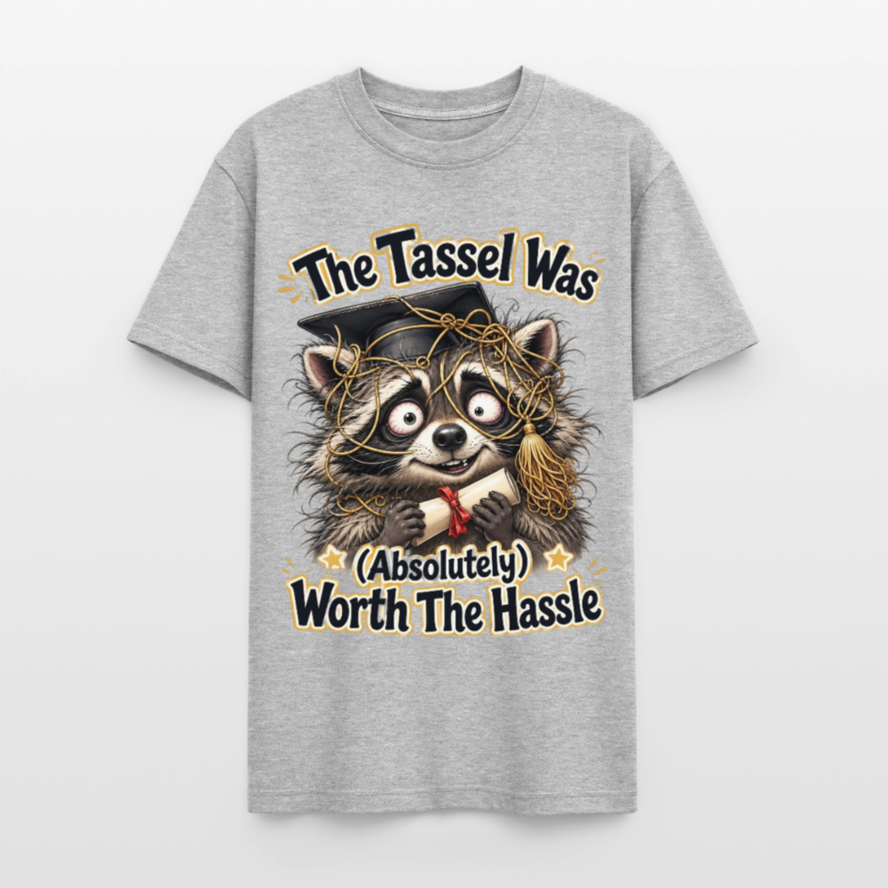Funny Raccoon Graduation Design, Tassel Worth the Hassle Graduate Gift, Cute Animal Commencement Humor for Seniors & Students Gildan Ultra Cotton Adult T-Shirt - heather gray