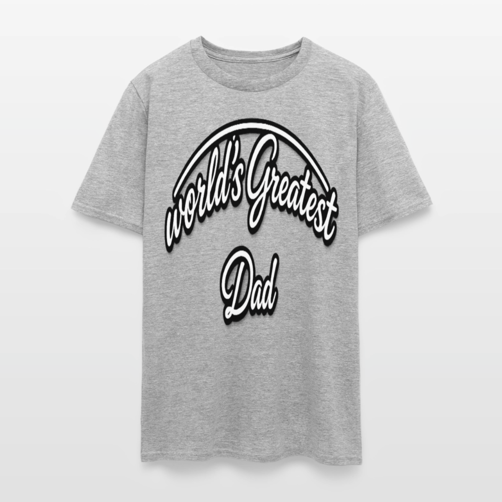 Dad Appreciation T Shirt: Worlds Greatest Dad Script - heather gray