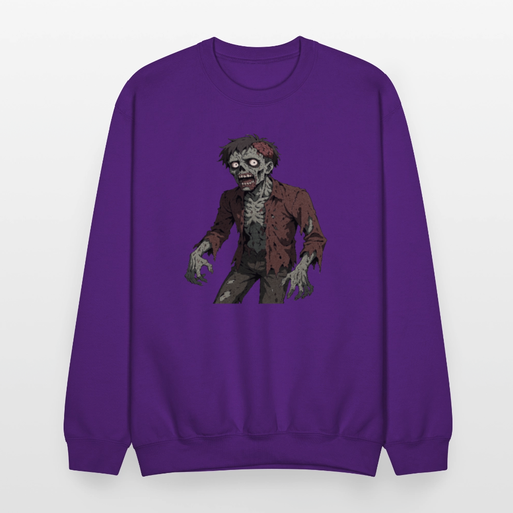 Creepy Zombie Horror Art Crewneck Sweatshirt - purple