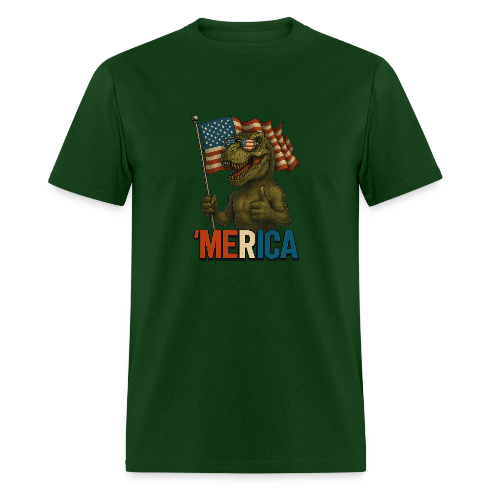 Thumbs Up Merica T Rex 4th of July Funny and Patriotic Unisex Classic T-Shirt - forest green