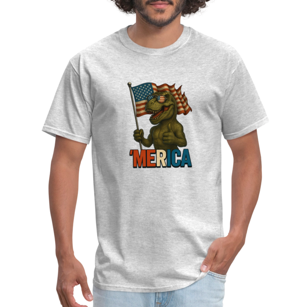 Thumbs Up Merica T Rex 4th of July Funny and Patriotic Unisex Classic T-Shirt - heather gray