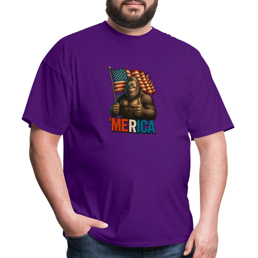 Thumbs Up Merica Big Foot 4th of July Funny and Patriotic Unisex Classic T-Shirt - purple