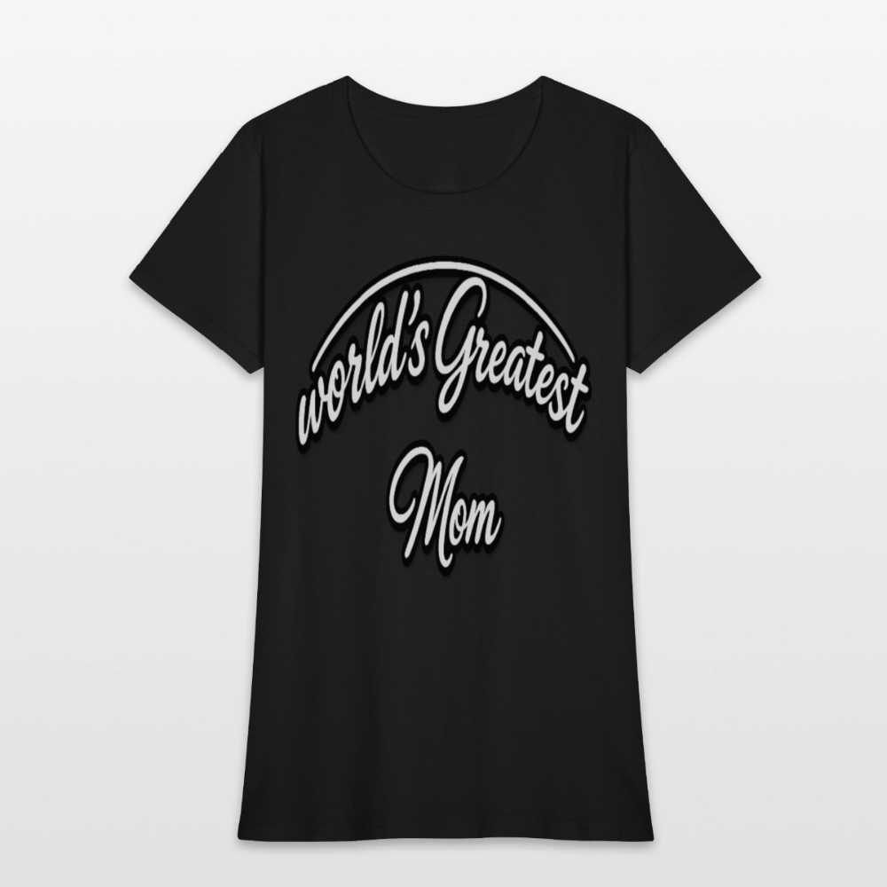 World's Greatest Mom Script Quote Women's T-Shirt - black