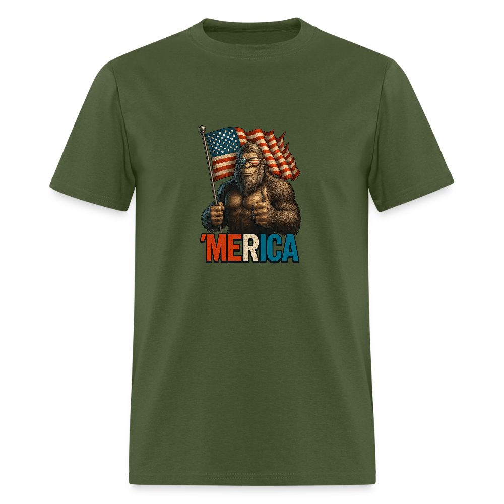 Thumbs Up Merica Big Foot 4th of July Funny and Patriotic Unisex Classic T-Shirt - military green