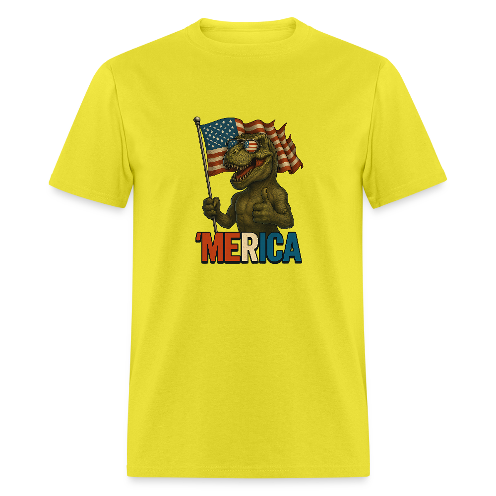 Thumbs Up Merica T Rex 4th of July Funny and Patriotic Unisex Classic T-Shirt - yellow