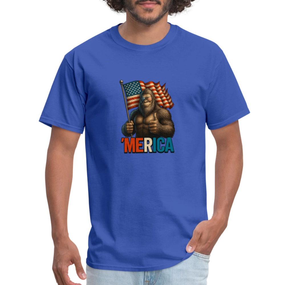 Thumbs Up Merica Big Foot 4th of July Funny and Patriotic Unisex Classic T-Shirt - royal blue