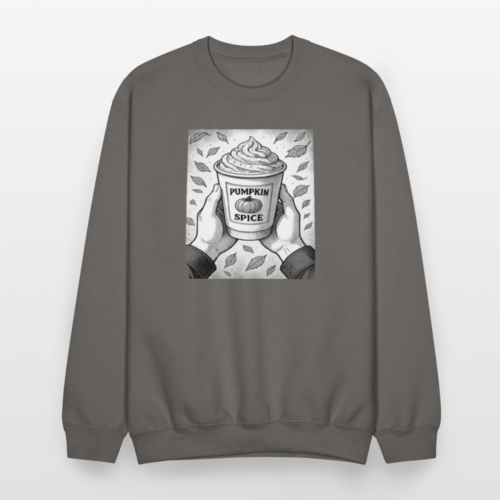 Pumpkin Spice Latte Season Design Crewneck Sweatshirt - asphalt gray