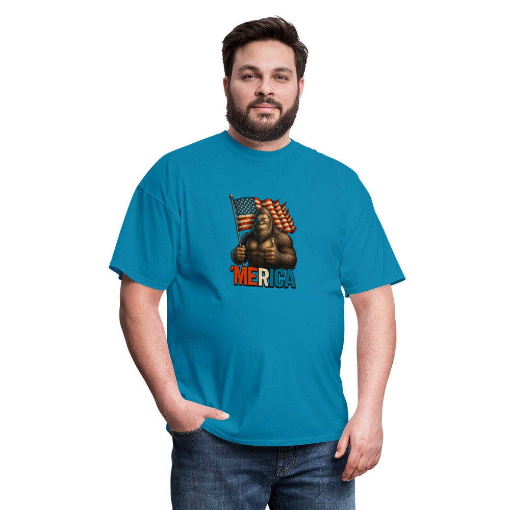 Thumbs Up Merica Big Foot 4th of July Funny and Patriotic Unisex Classic T-Shirt - turquoise