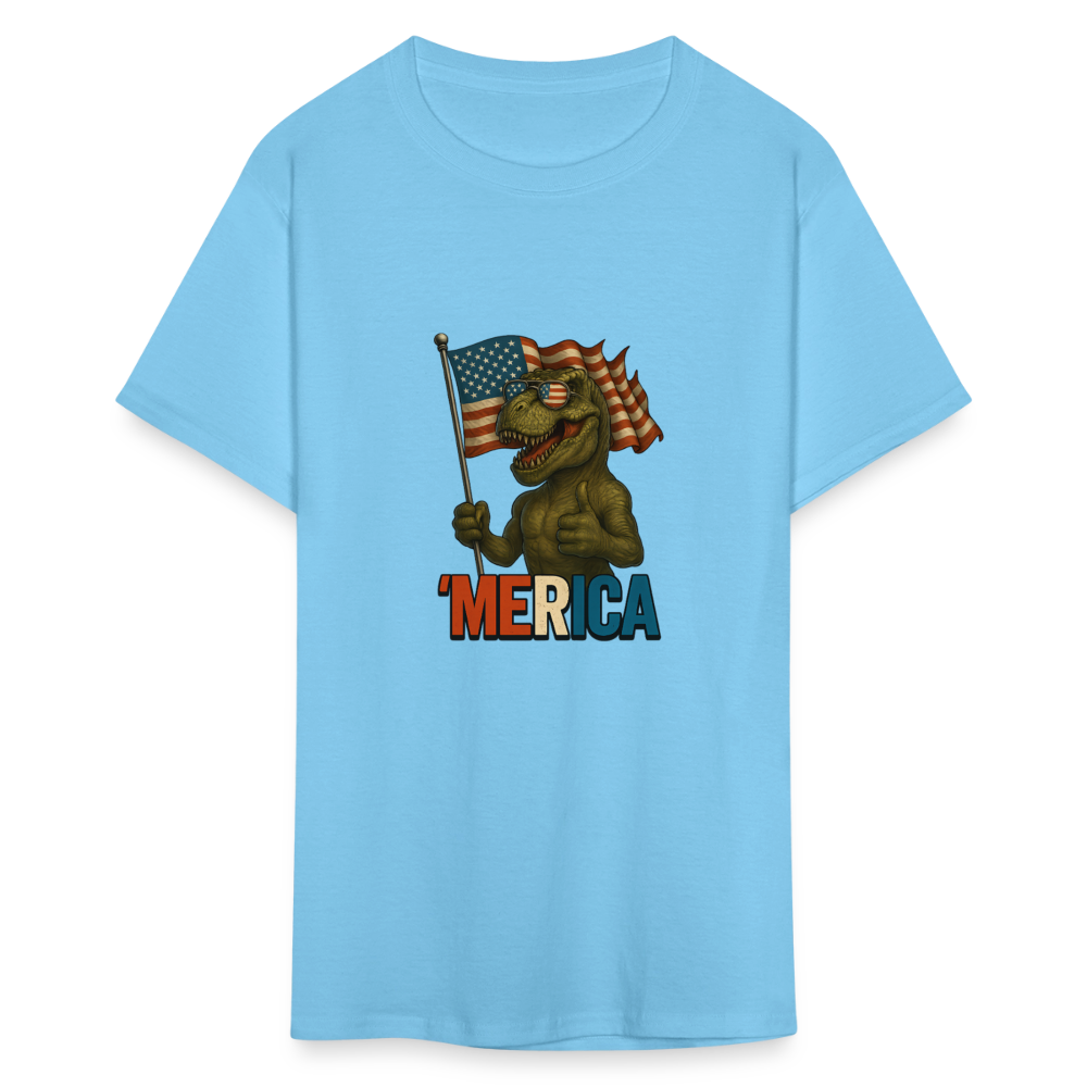 Thumbs Up Merica T Rex 4th of July Funny and Patriotic Unisex Classic T-Shirt - aquatic blue