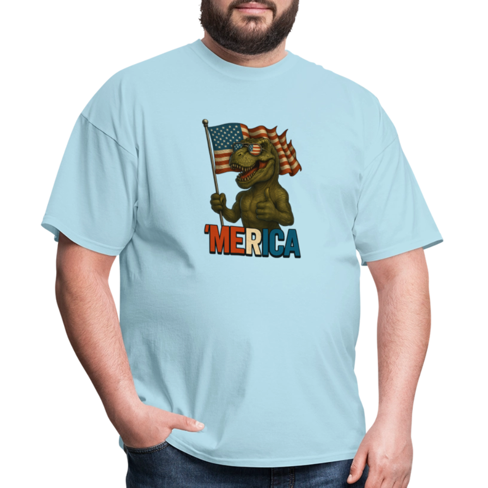 Thumbs Up Merica T Rex 4th of July Funny and Patriotic Unisex Classic T-Shirt - powder blue
