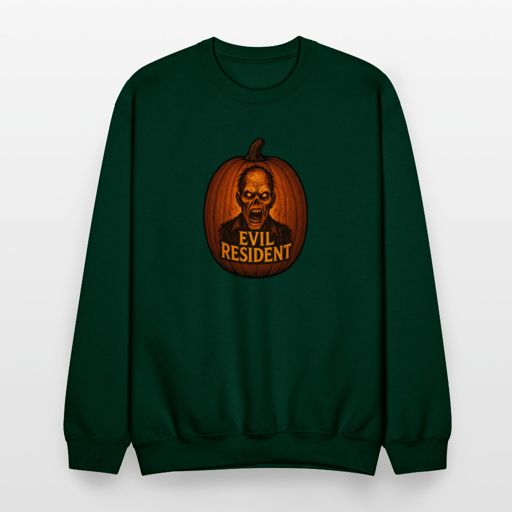Evil Resident Zombie Pumpkin Halloween Art Crewneck Sweatshirt - forest green