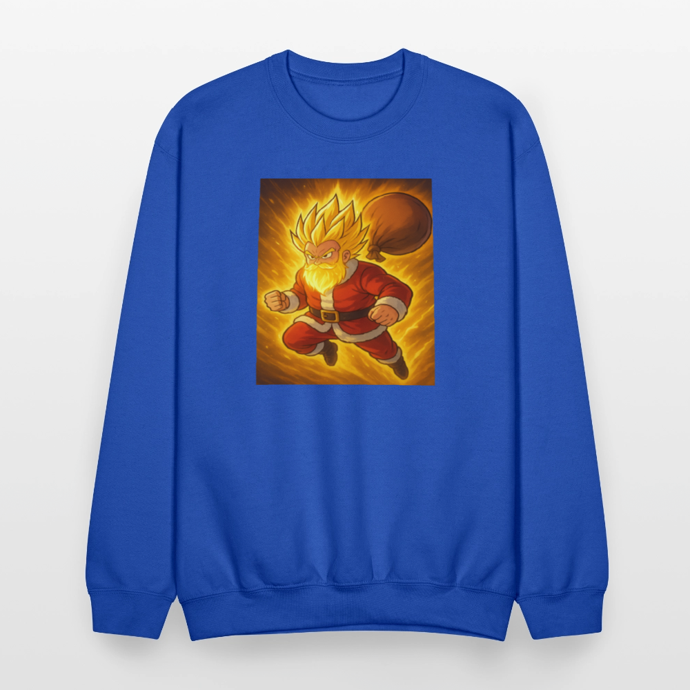 Super Powered Santa Anime Meme Crewneck Sweatshirt - royal blue
