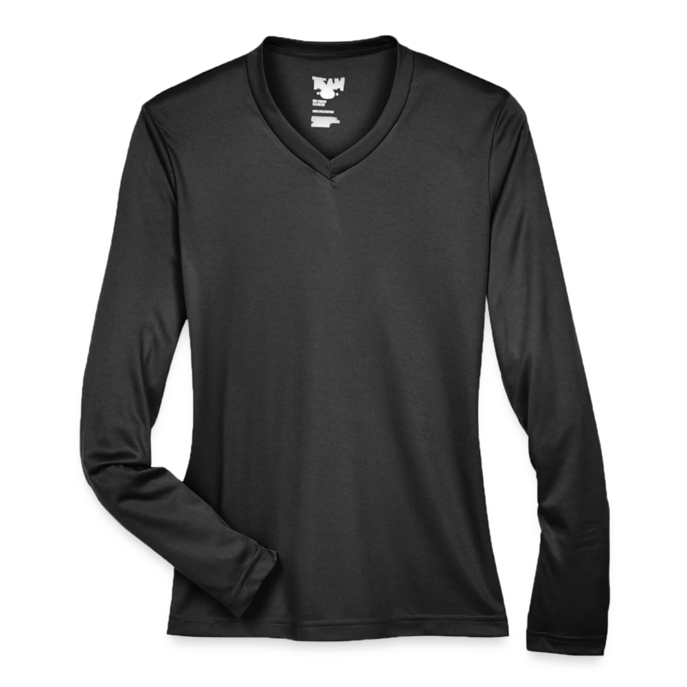 Customizable Ladies' Zone Performance Long-Sleeve T-Shirt ADD YOUR OWN PHOTO, IMAGES, DESIGNS, QUOTES AND MORE - black