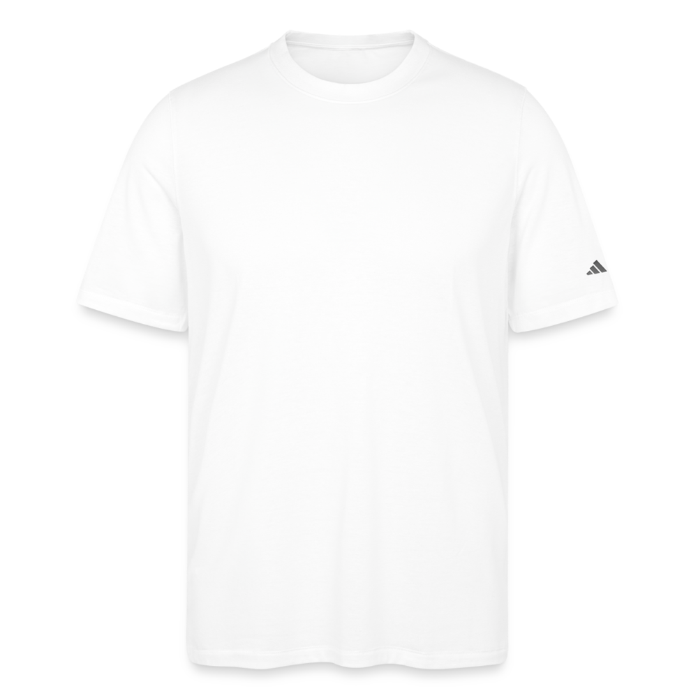 Customizable Adidas Men's Blended T-shirt ADD YOUR OWN PHOTO, IMAGES, DESIGNS, QUOTES AND MORE - white