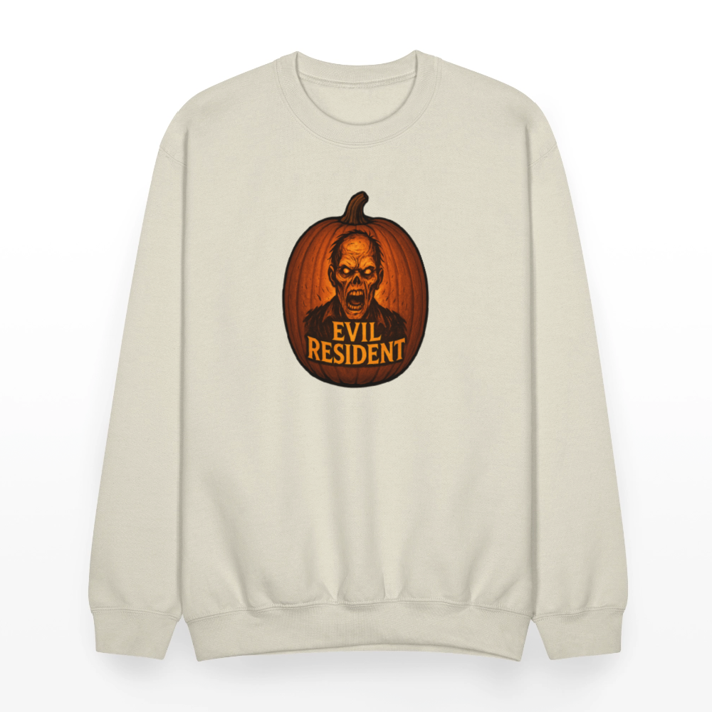 Evil Resident Zombie Pumpkin Halloween Art Crewneck Sweatshirt - Sand