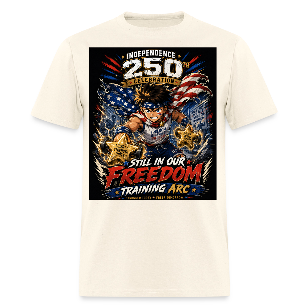 Patriotic T Shirt for July 4th Fans: Anime Hero Graphic - sweet cream heather