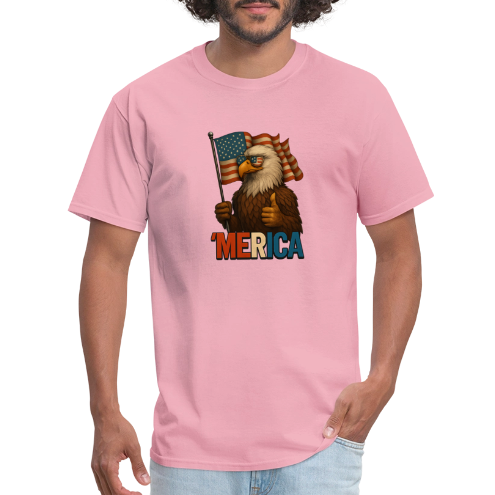 Thumbs Up Merica Eagle 4th of July Funny and Patriotic Unisex Classic T-Shirt - pink