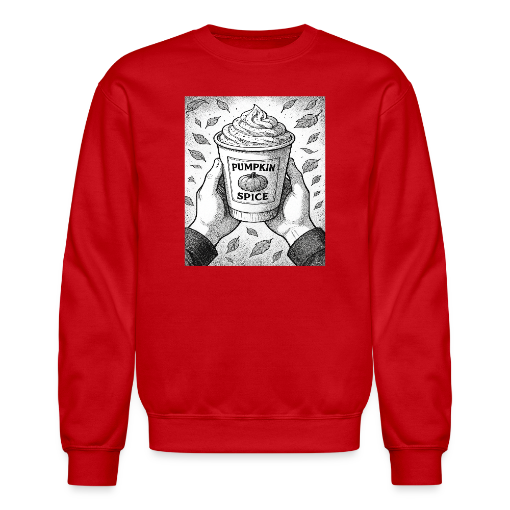 Pumpkin Spice Latte Season Design Crewneck Sweatshirt - red