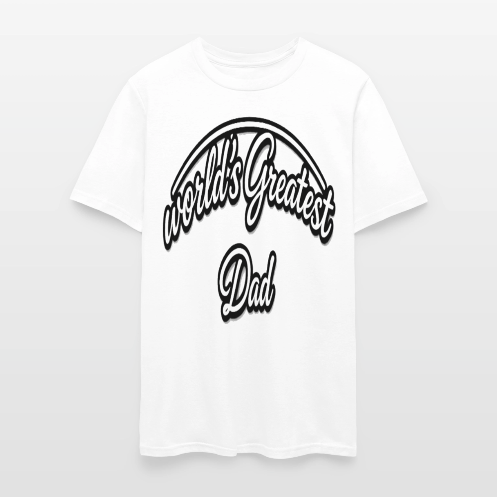 Dad Appreciation T Shirt: Worlds Greatest Dad Script - white