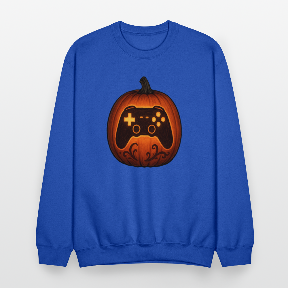 Gaming Controller Jack O Lantern Art Crewneck Sweatshirt - royal blue