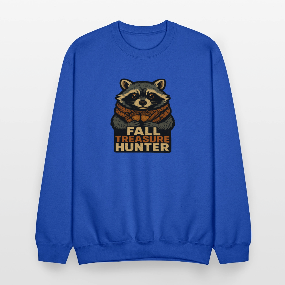 Raccoon Fall Treasure Hunter Crewneck Sweatshirt - royal blue