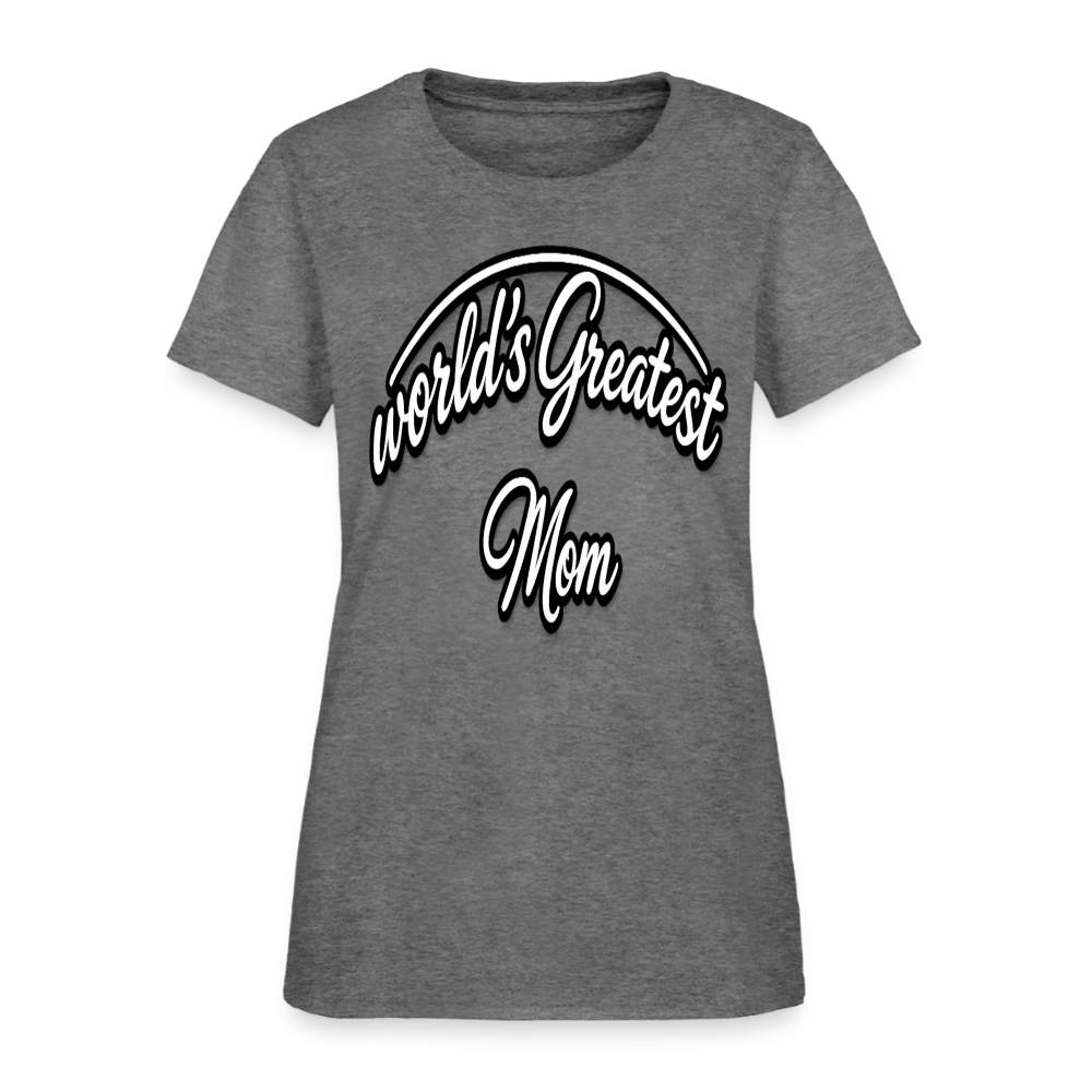 World's Greatest Mom Script Quote Women's T-Shirt - graphite heather