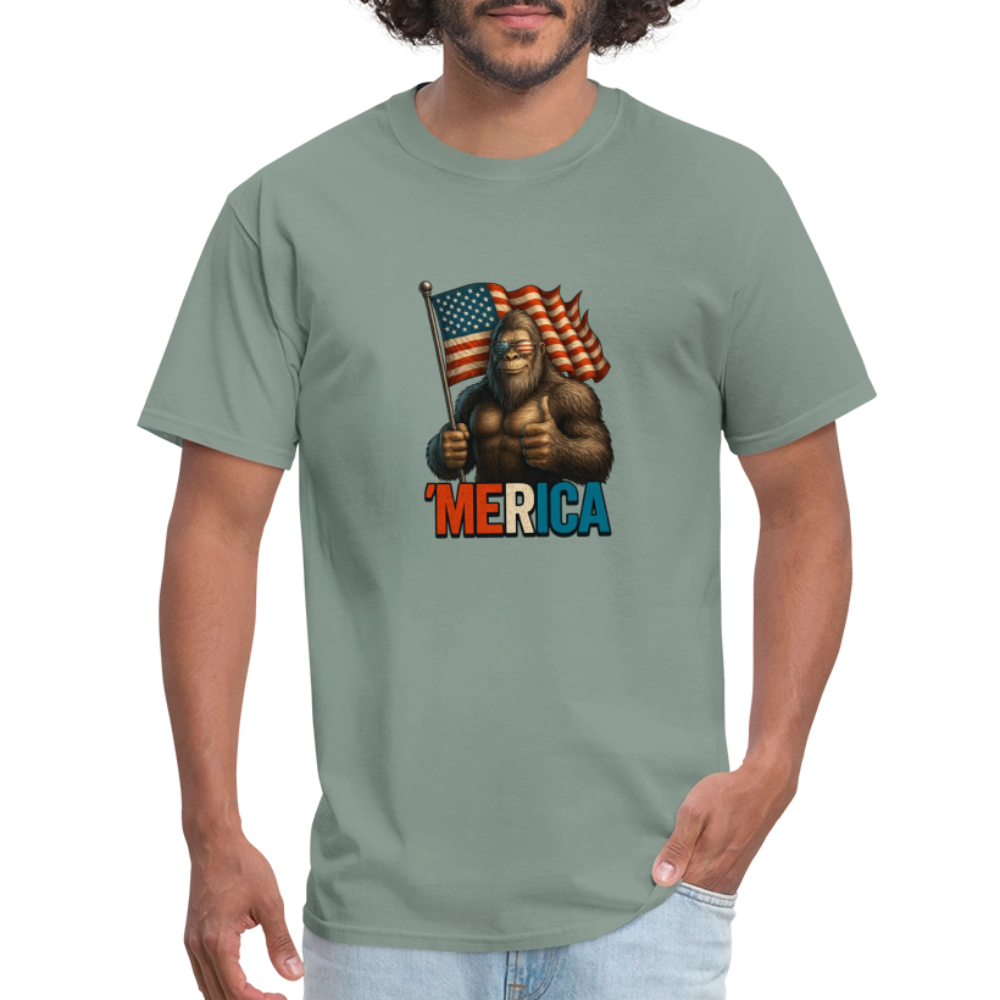 Thumbs Up Merica Big Foot 4th of July Funny and Patriotic Unisex Classic T-Shirt - sage