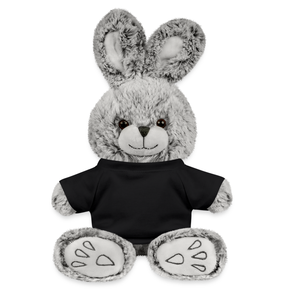 Customizable Rabbit Plushie ADD YOUR OWN PHOTO, IMAGES, DESIGNS, QUOTES AND MORE - black