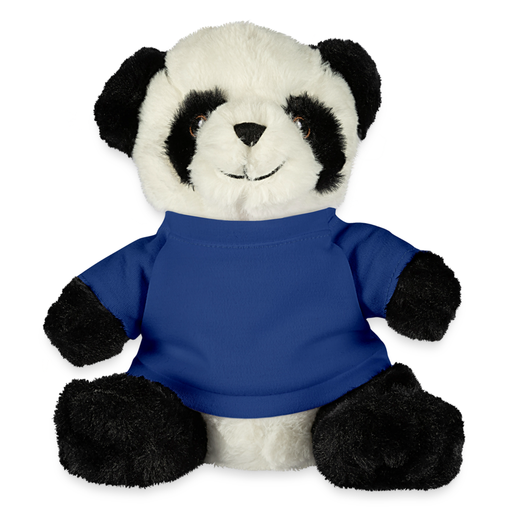 Customizable Panda Bear Plushie ADD YOUR OWN PHOTO, IMAGES, DESIGNS, QUOTES AND MORE - royal blue