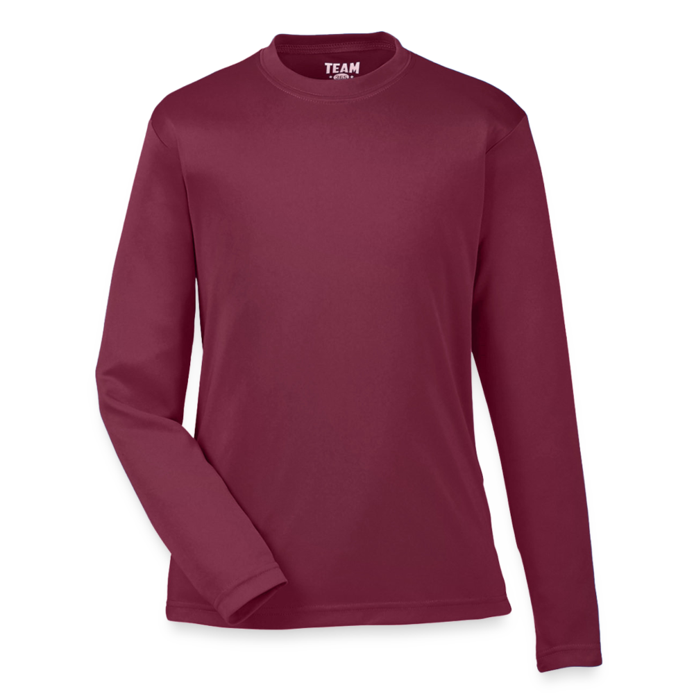 Customizable Youth Zone Performance Long-Sleeve T-Shirt ADD YOUR OWN PHOTO, IMAGES, DESIGNS, QUOTES AND MORE - maroon 