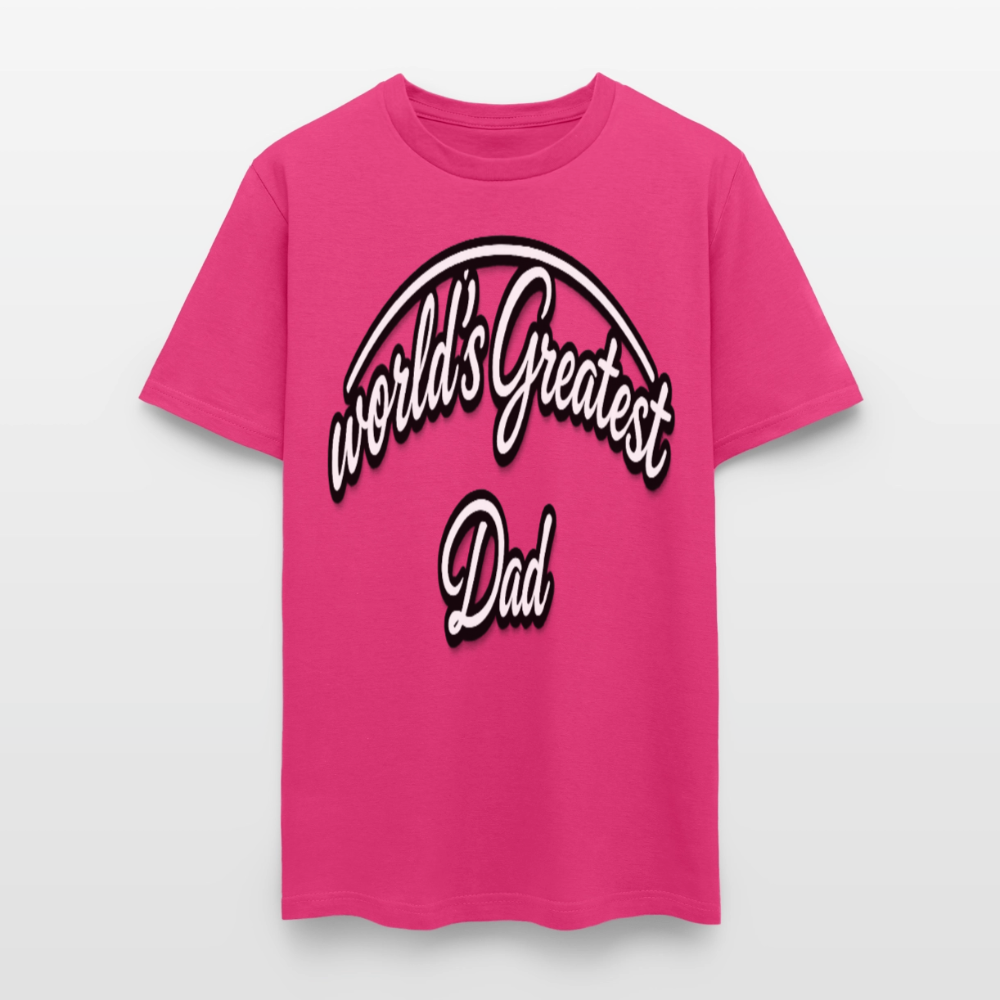 Dad Appreciation T Shirt: Worlds Greatest Dad Script - fuchsia
