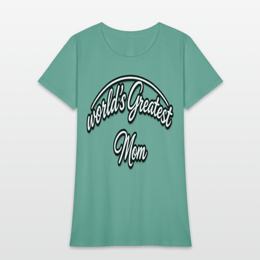 World's Greatest Mom Script Quote Women's T-Shirt - aquatic