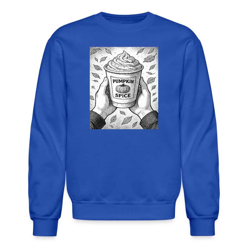 Pumpkin Spice Latte Season Design Crewneck Sweatshirt - royal blue
