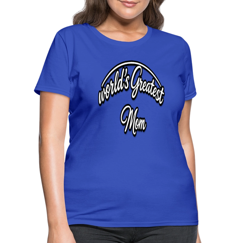 World's Greatest Mom Script Quote Women's T-Shirt - royal blue