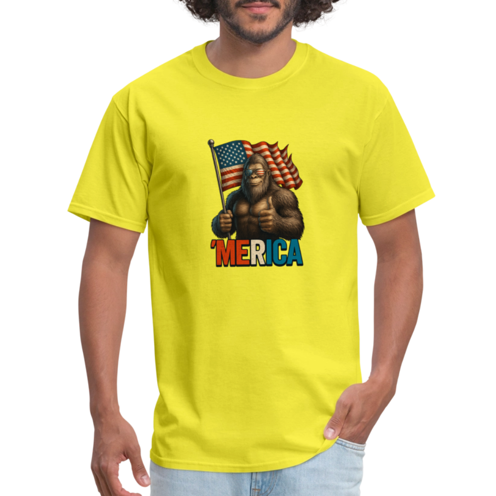 Thumbs Up Merica Big Foot 4th of July Funny and Patriotic Unisex Classic T-Shirt - yellow