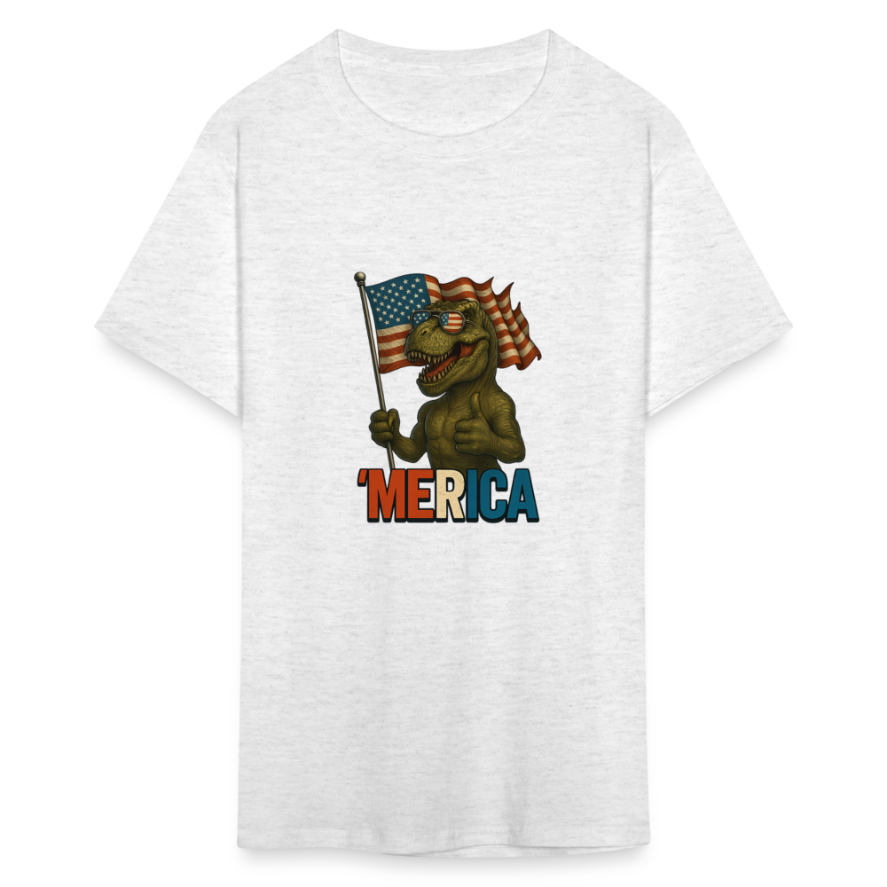 Thumbs Up Merica T Rex 4th of July Funny and Patriotic Unisex Classic T-Shirt - light heather gray