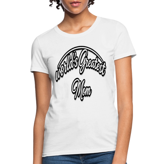 World's Greatest Mom Script Quote Women's T-Shirt - white