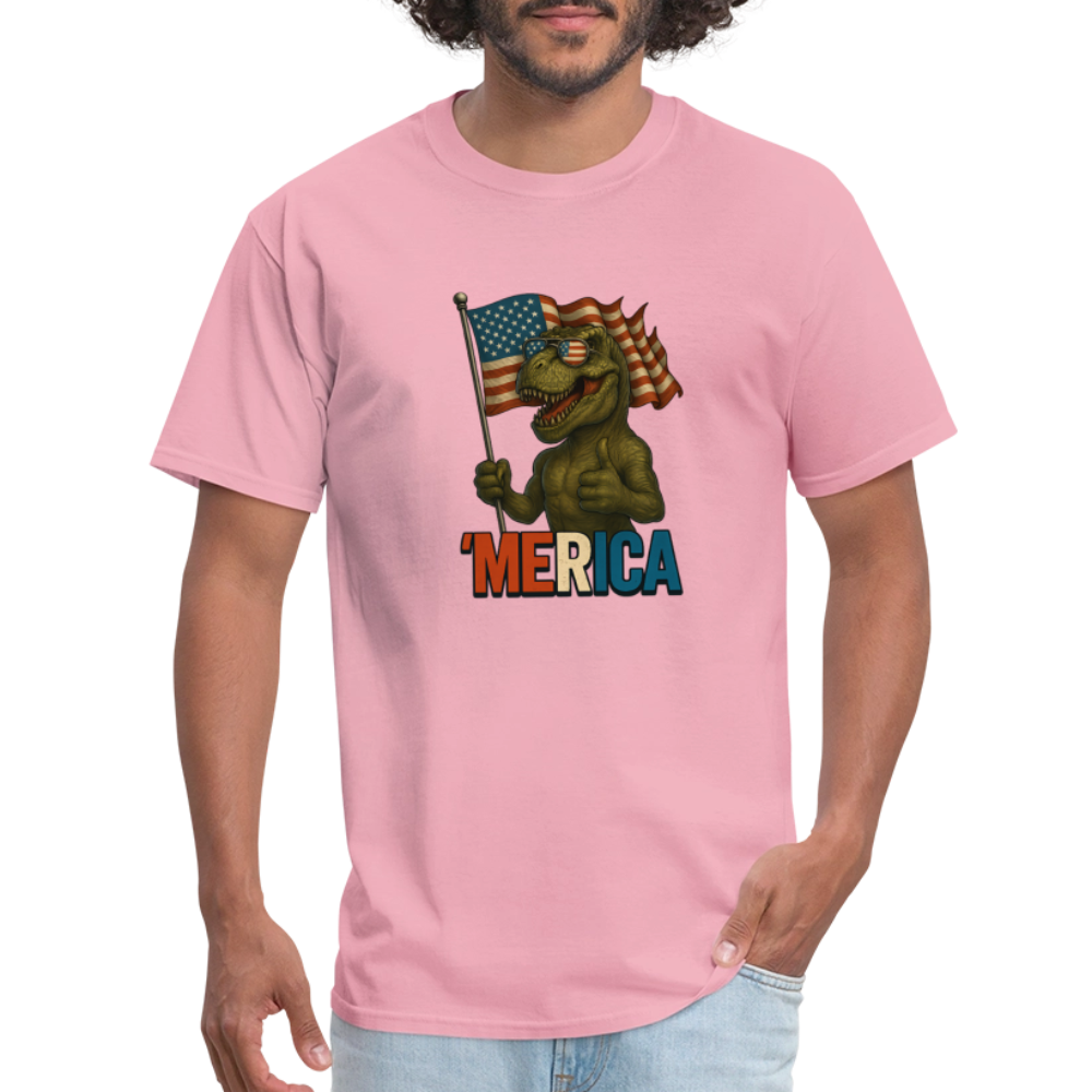 Thumbs Up Merica T Rex 4th of July Funny and Patriotic Unisex Classic T-Shirt - pink