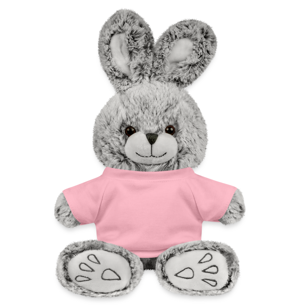 Customizable Rabbit Plushie ADD YOUR OWN PHOTO, IMAGES, DESIGNS, QUOTES AND MORE - petal pink