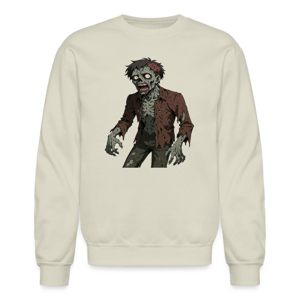 Creepy Zombie Horror Art Crewneck Sweatshirt - Sand